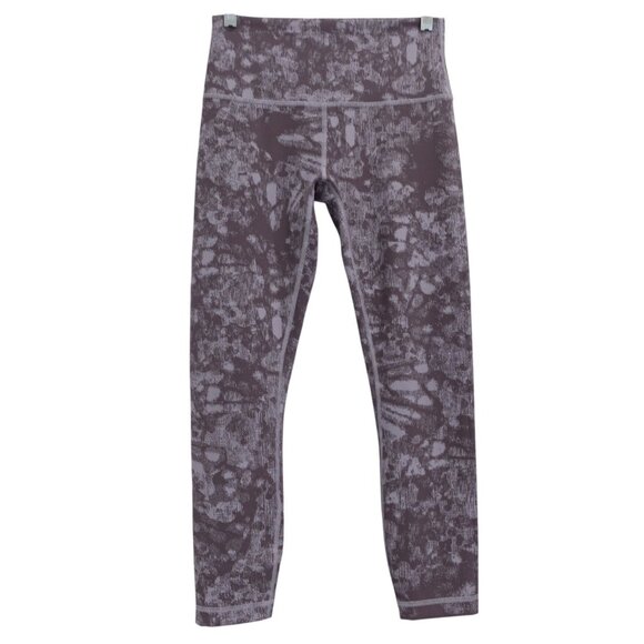 Lululemon Wunder Under HR Leggings Sz 6 Jacquard Starlight Grey Cropped Stretch - Picture 2 of 10